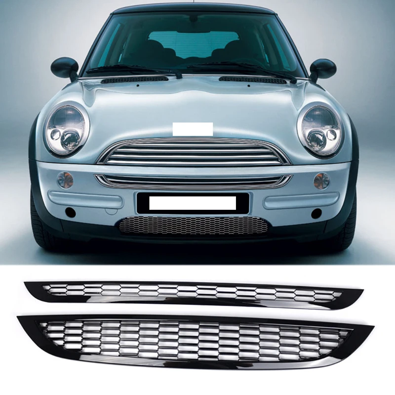 

Racing Grills For Bmw Mini R50 2001-2006 Grill Grille Glossy Black Honeycomb Front Bumper Upper Lower Grilles