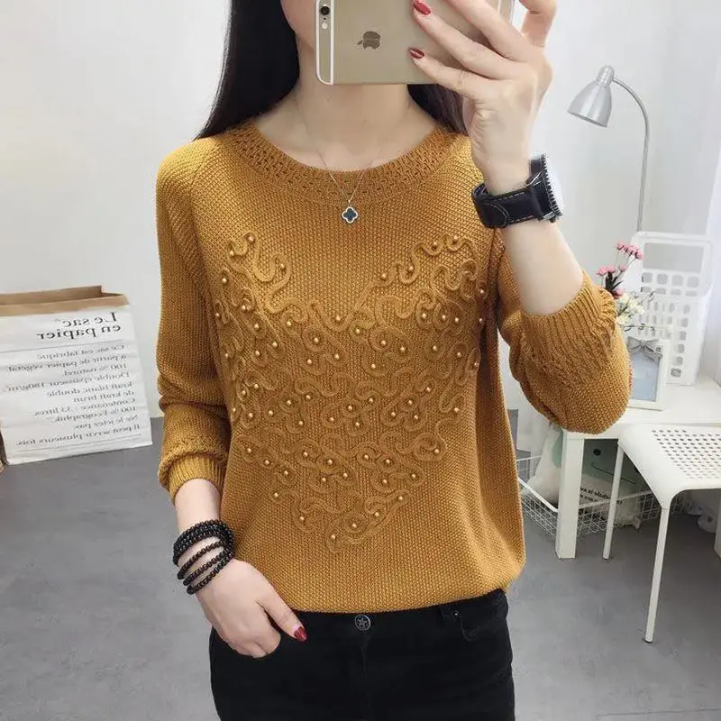 Autumn Winter New Fashion Round Neck Long Sleeve Solid Pullovers Women\'s Clothing Loose Sweaters All-match Korean Knitting Tops