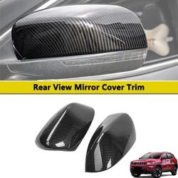 Side Door Rearview Mirror Cover Trim for Jeep Compass 2017-2023 Cherokee 2014-2016 ABS Black Car Exterior Accessories Carbon