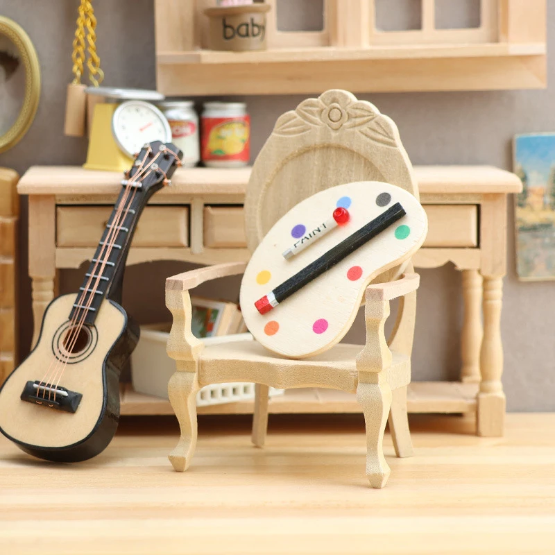 1Pcs 1:12 Dollhouse Miniature Chair Armchair Furniture Home Model Decor Toy Doll House Accessories