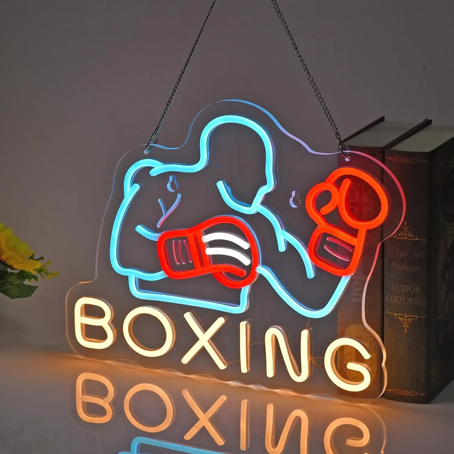  Boxing Neon Light Sign USB Dimmable LED Neon Sign for Boxing Gym Livingroom Club Bar Man Cave Party Gifts Wall Decoration