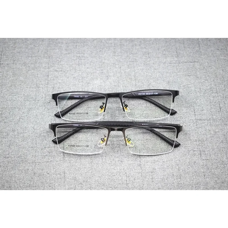 Business Men Semi Frameless Glasses Frame TR90+Metal Classic Male's Spectacles Prescription Frames