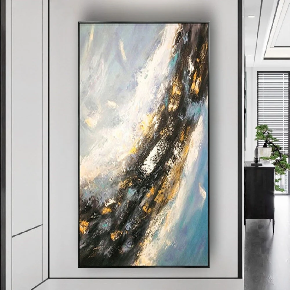 

Nordic Indoor Seascape Wall Art Picture Abstract Coastline Landscape Oil Painting On Canvas Modern Exhibition Mural Decor Home