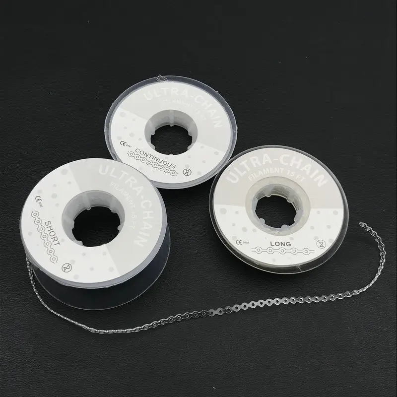 4.75m/Roll Dental Orthodontic Elastic Rubber Power Chain Clear Transparent Dentist Products Continuous/Short/Long