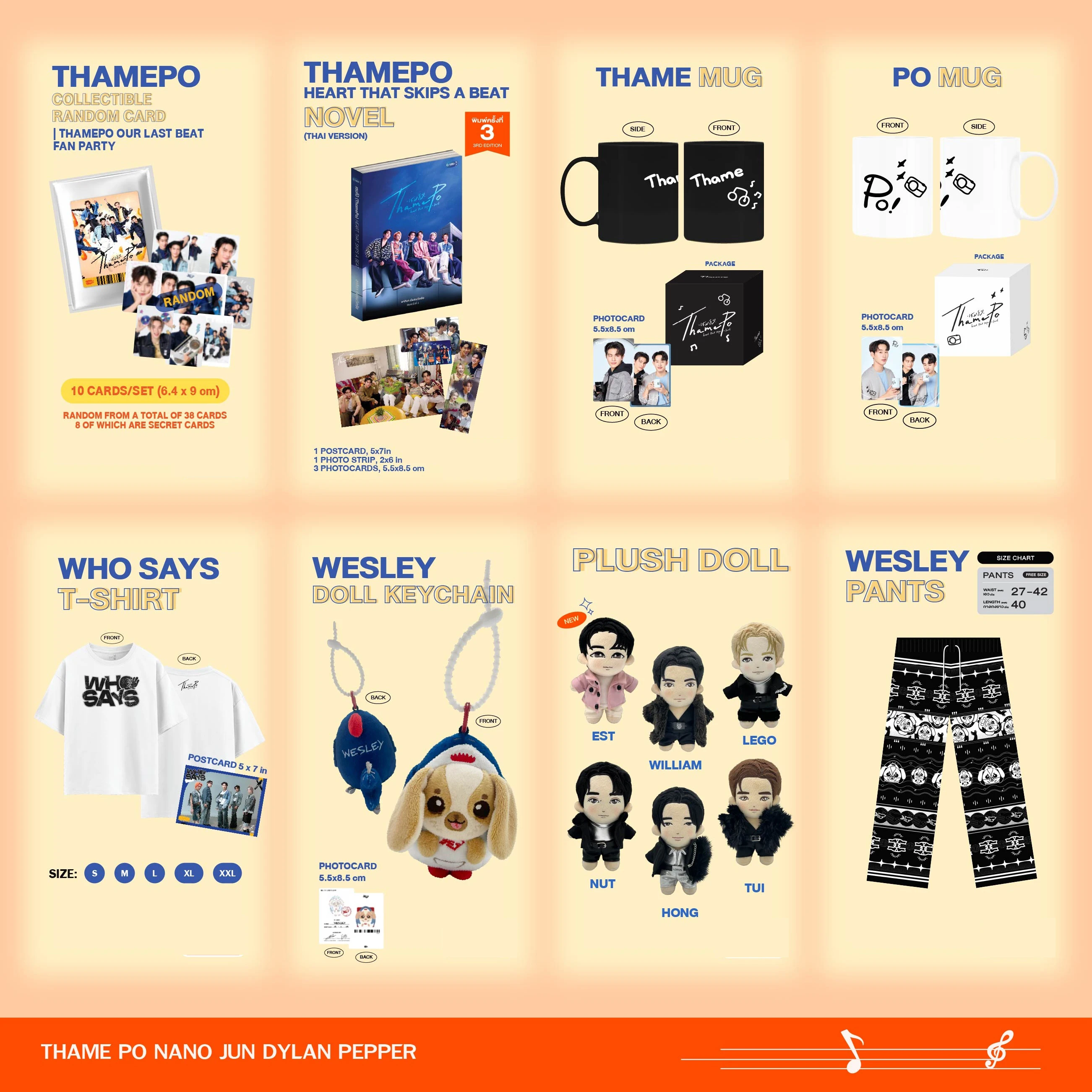 

official origina Thame - Po Heart That Skips a Beat wesley WilliamEst keychain cards novel book GMM goods pre sale