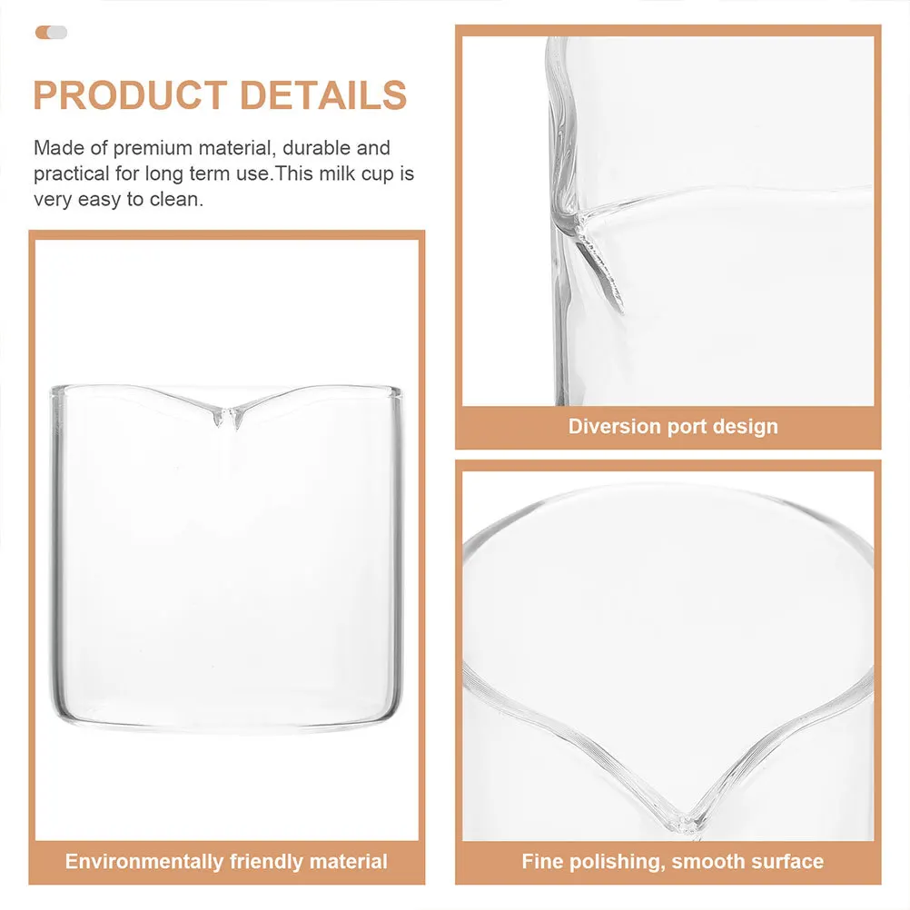 

3Pcs Glass Milk Pitcher Practical Small Creamer Coffee Honey Dispenser Smooth Not Break Easy Clean Store