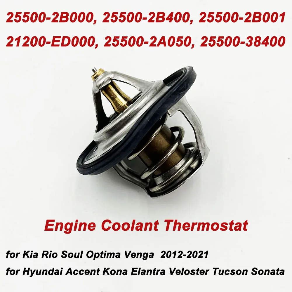 Termostato refrigerante del motor para Hyundai Elantra Accent KIA Rio Soul, alta calidad OE 25500-2B000 21200-ED000 25500-2A050 255002B000
