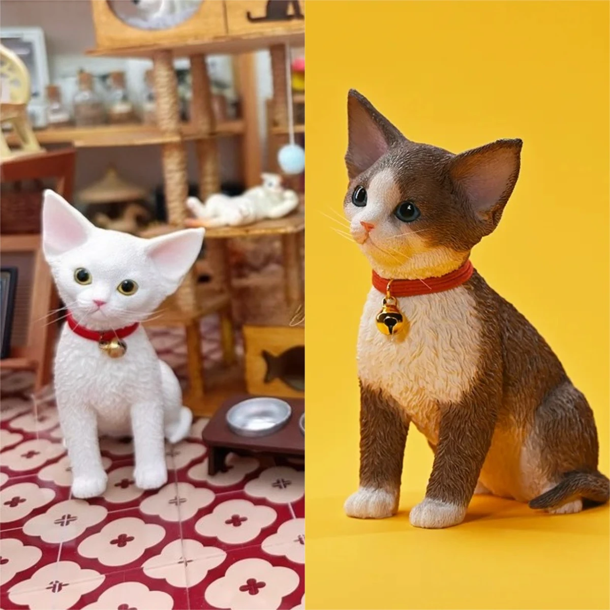

JXK 1/3 Scale Lovely Pet German Wirehair Cat Resin Model Doll Collar Props for 12inch Action Figures Toys Colletions Gift