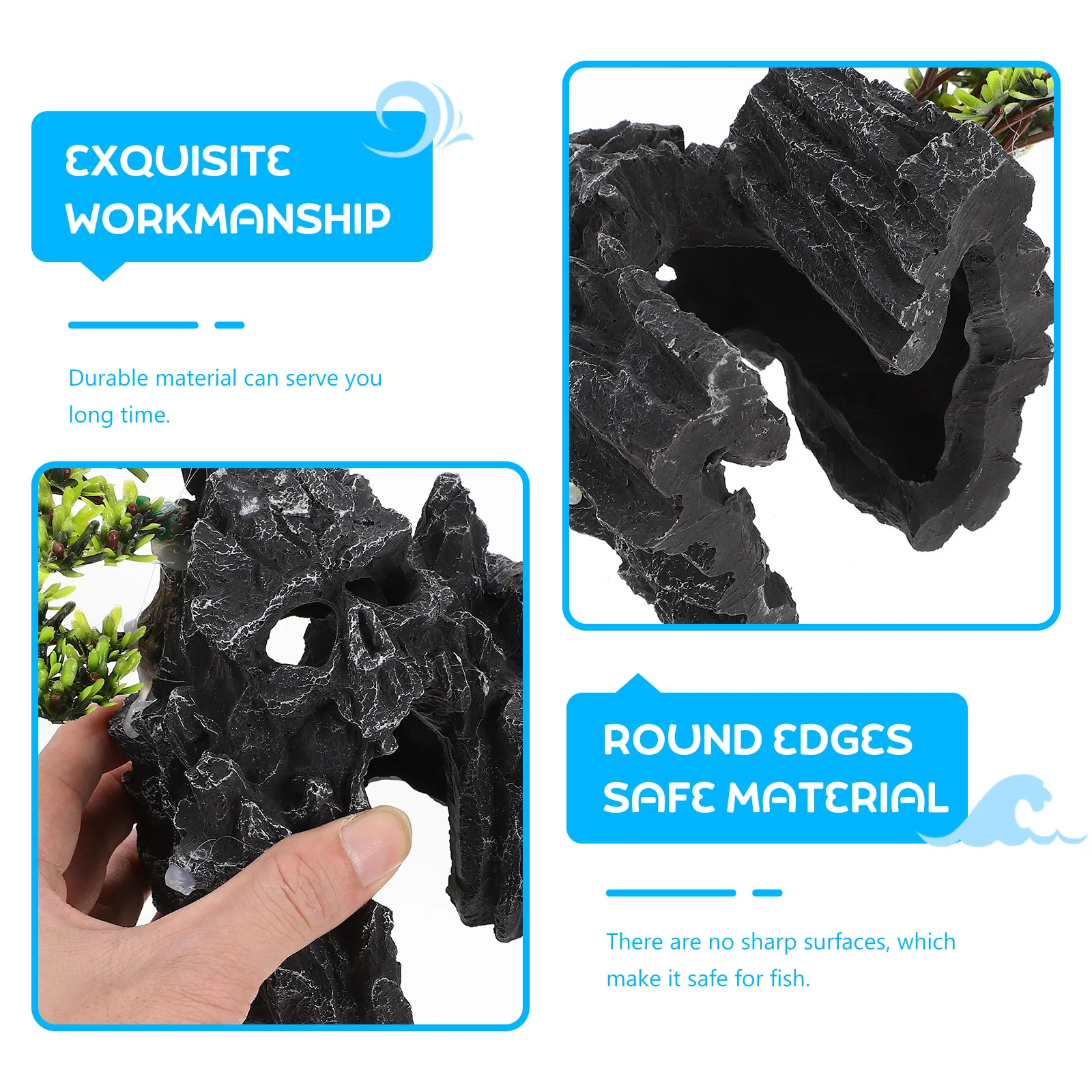 

Creative Skull Rockery Fish Tank Decor Resin Aquarium Mountain Statue for Fish Shelter and Shrimp Hideout Vivid Lifelike Design