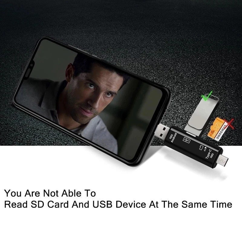 متعددة الوظائف OTG مايكرو قارئ ، قارئ بطاقة الذاكرة الذكية ، نوع C USB مايكرو SD محول لأجهزة الكمبيوتر المحمولة ، 5 في 1