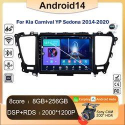 Auto Radio Android For Kia Carnival YP Sedona 2014 2015 2016 2017 2018 2020 Car Player video Multimedia GPS Navigation Carplay
