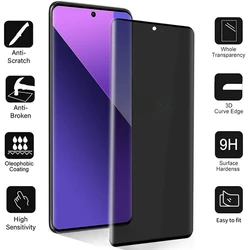 3D Curved Anti-spy for Xiaomi Redmi Note 13 Pro Plus Privacy Screen Protector Redmi Note 13 Pro Plus Film Not Glass