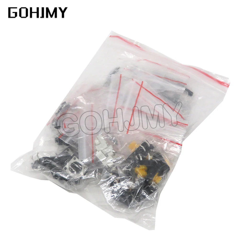 125PCS Assorted Micro Push Button Tact Switch Reset Mini Leaf SMD DIP 2*4 3*6 4*4 6*6 Diy Electronic Kit 25 Types Each 5