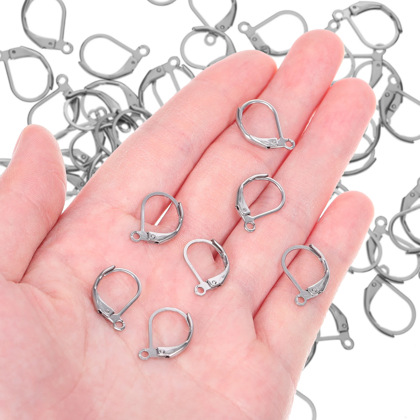 

100pcs Steel Earring Hooks French French Earring Hook For Jewelry Large Opening Non Allergy DIY Jewelry Making