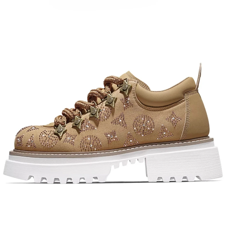 British Retro Diamond Design Height Increasing Shoes for Men's and Womens Comfortable Breathable Thick Sole Fashion Casual Shoes