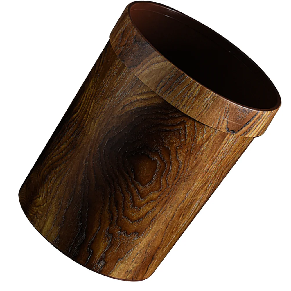 

Solid Wood Trash Can Vintage Woodgraining Design For Living Room Bedroom Kitchen Bathroom Multi-Scene Use Garbage Bin Container