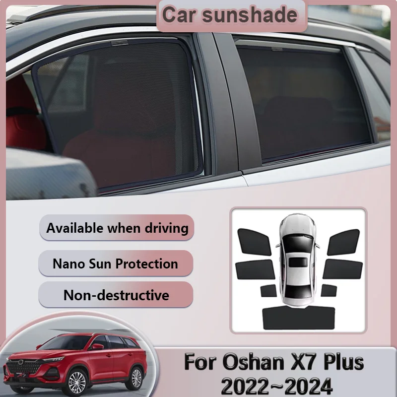 

Magnetic Sunshade For Changan Oshan X7 Plus 2022 2023 2024 Car Mesh Window Sun Visor Privacy Curtain Coverage Tools Accessories