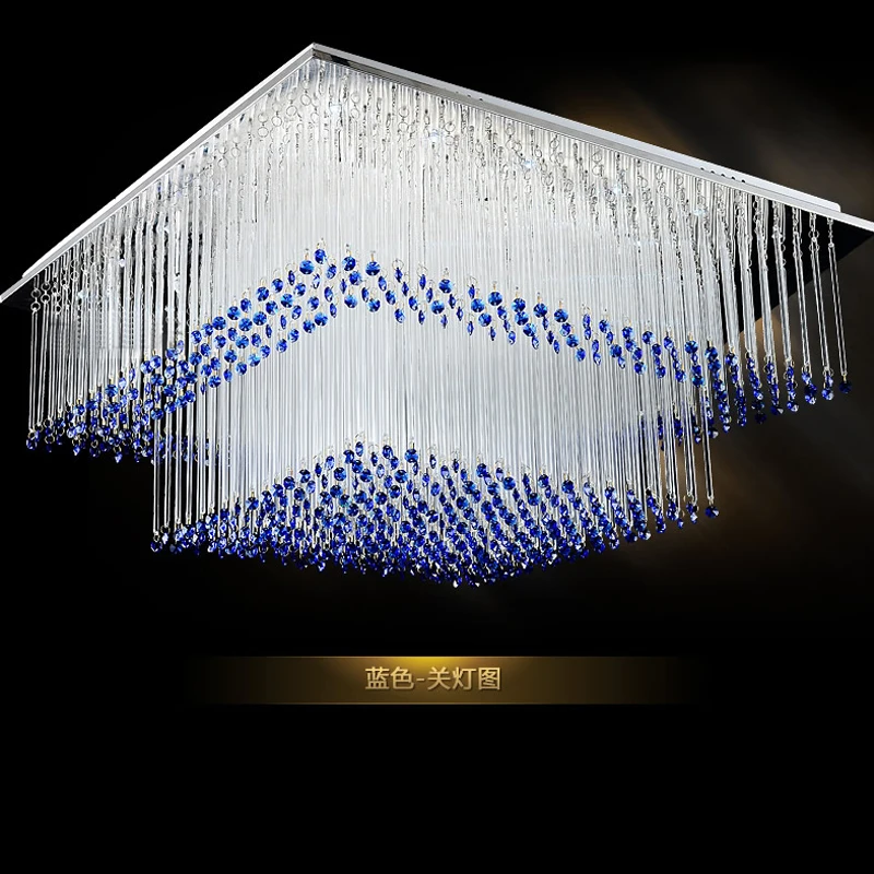 Modern square Crystal Ceiling lamp G4 LED Surface lighting for dining room office home study Bedroom deco glass rod Ceiling Lamp