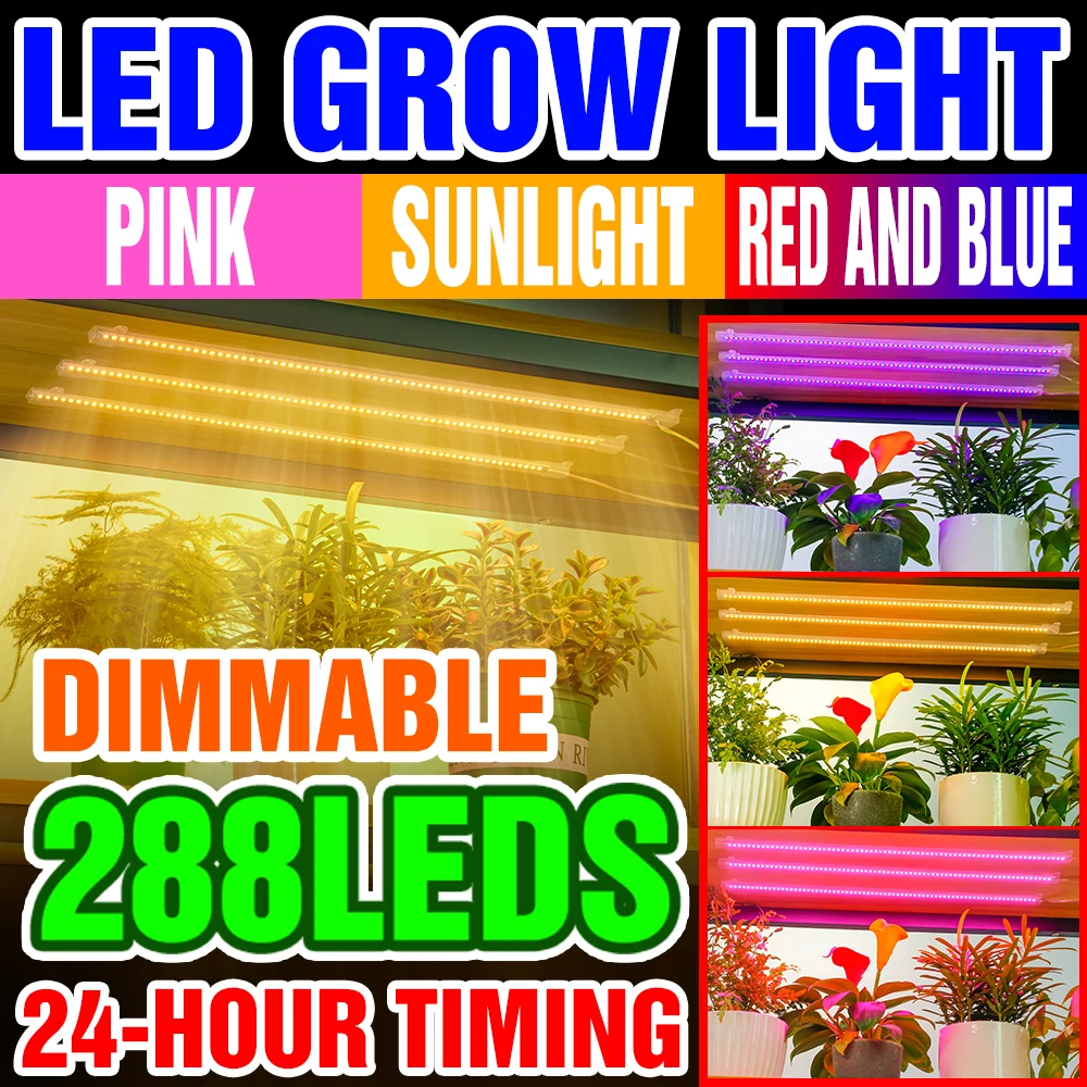 

Full Spectrum LED Grow Light Flower Seeds Indoor Cultivation Phytolamp With Timer Control Plant Growth Lamp For Seedling Growbox