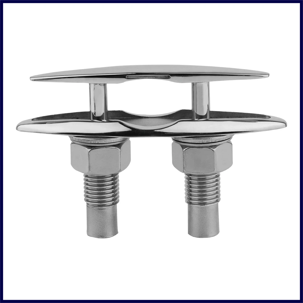 

5/6 Inch Heavy Duty 316 Stainless Steel Boat Retractable Pull up Flush Mount Cleat Mooring Dock Neat Cleat Marine Hardware