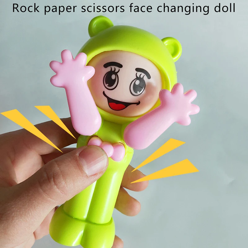 Cartoon Cute Guessing Face Changing Doll Funny Children's Puzzle Toys Kids Rock-Paper-Scissors Toys Fun Holiday Birthday Gifts