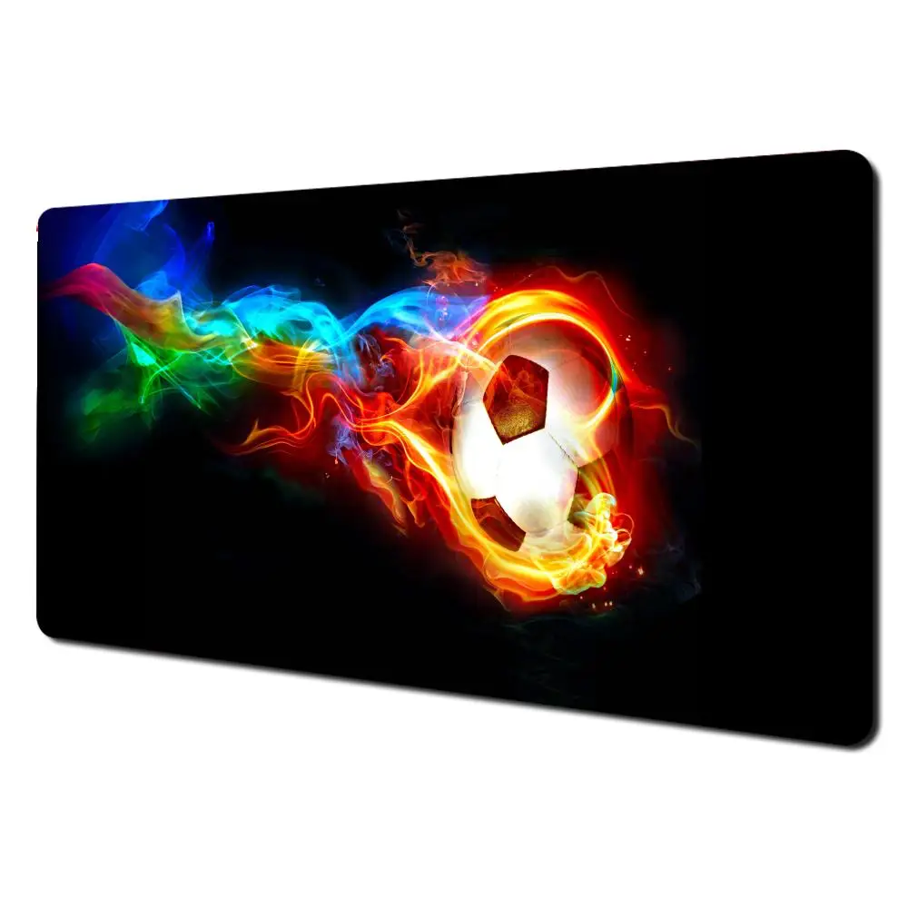 Cool Fire Football Mouse Pad Desk Accessory Aesthetic Large Gaming Mousepads Nootbook Game Rug Non-slip Laptop Tablet Mat PC