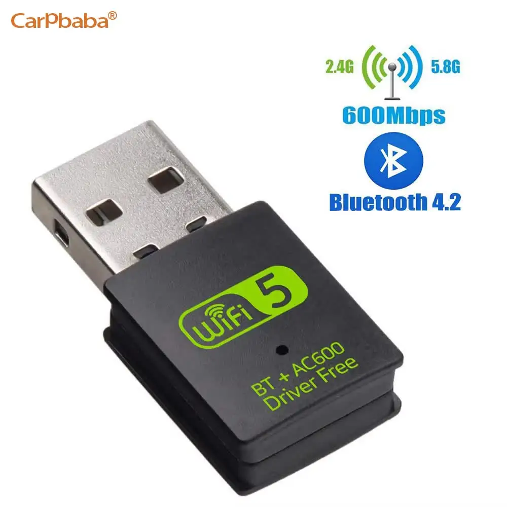 

600Mbps USB WiFi Bluetooth Adapter Dual Band 2.4/ 5.8Ghz Wireless External Receiver RTL8821CU Wi-Fi Dongle for PC/Laptop/Desktop