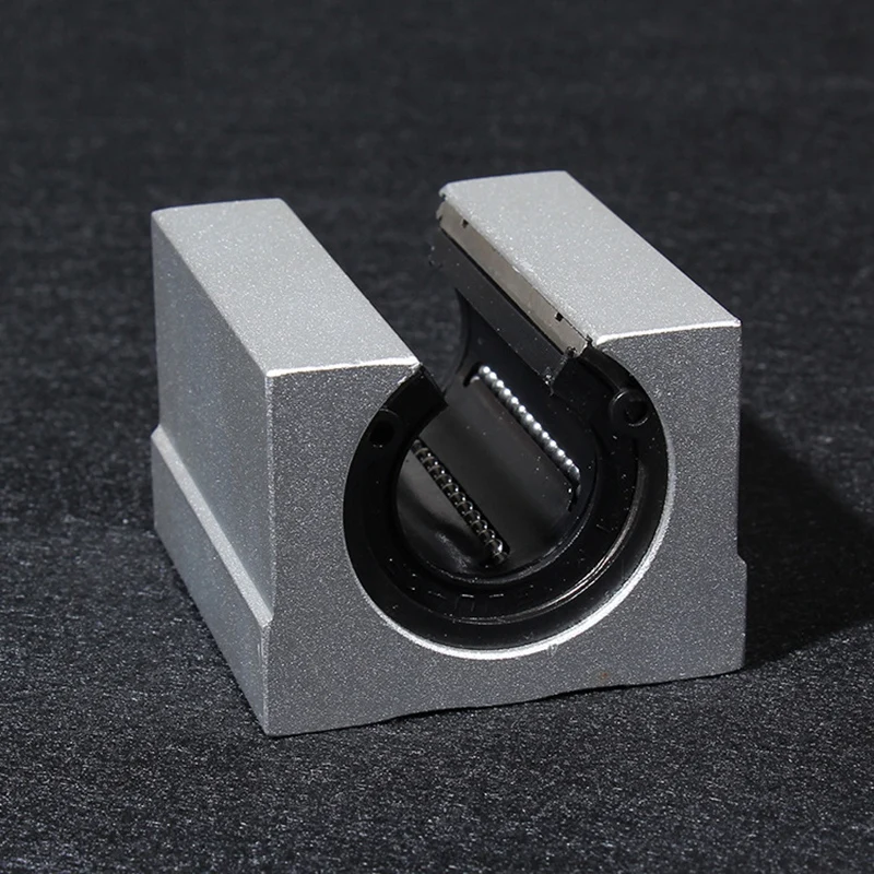 ABSE-SBR25UU Linear Ball Bearing Slider Unit, 25Mm Hole Diameter Linear Light Bearing Guide Rail Cylindrical Aluminum Bracket