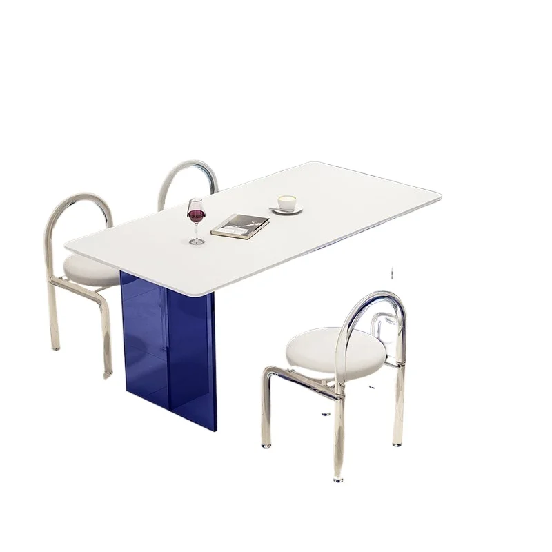 Acrylic suspended tea table rock slab living room household dining table milk tea shop reception leisure area office commercial