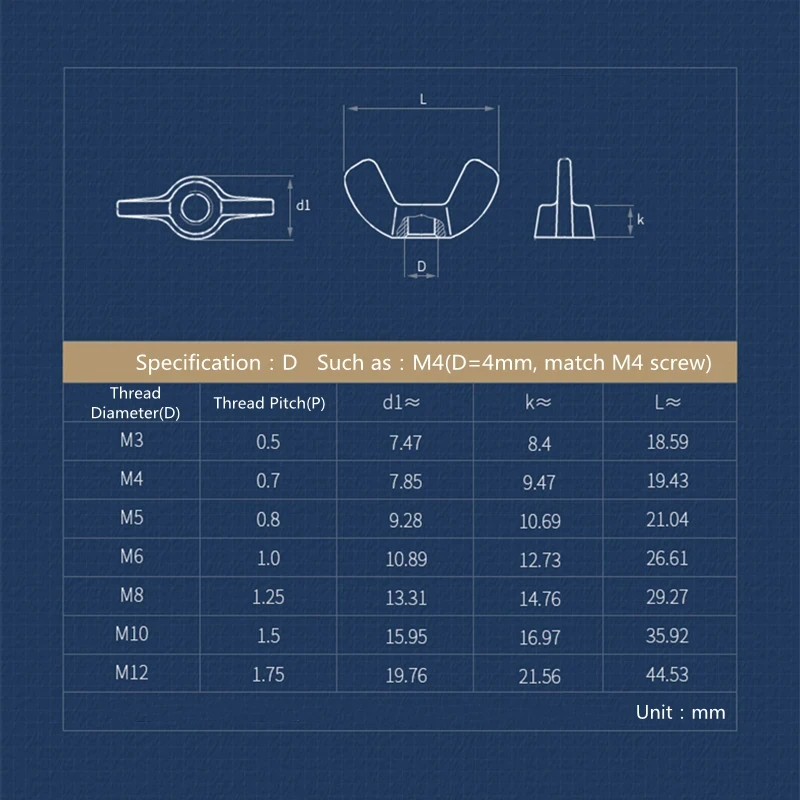2-20pcs M3 M4 M5 M6 M8 M10 M12 316 Stainless Steel Hand Tighten Nut Butterfly Nuts Wing Nuts Tye A Squate Wing nuts
