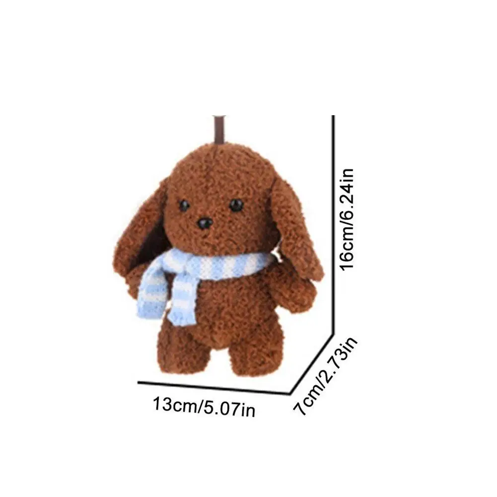 الكلب ألعاب من نسيج مخملي قلادة تيدي الكلب دمية البيانو الحسي لطيف أفخم أرنب Kawaii حقيبة مفتاح لطيف جرو الدمى سيارة ديكور هدية #6