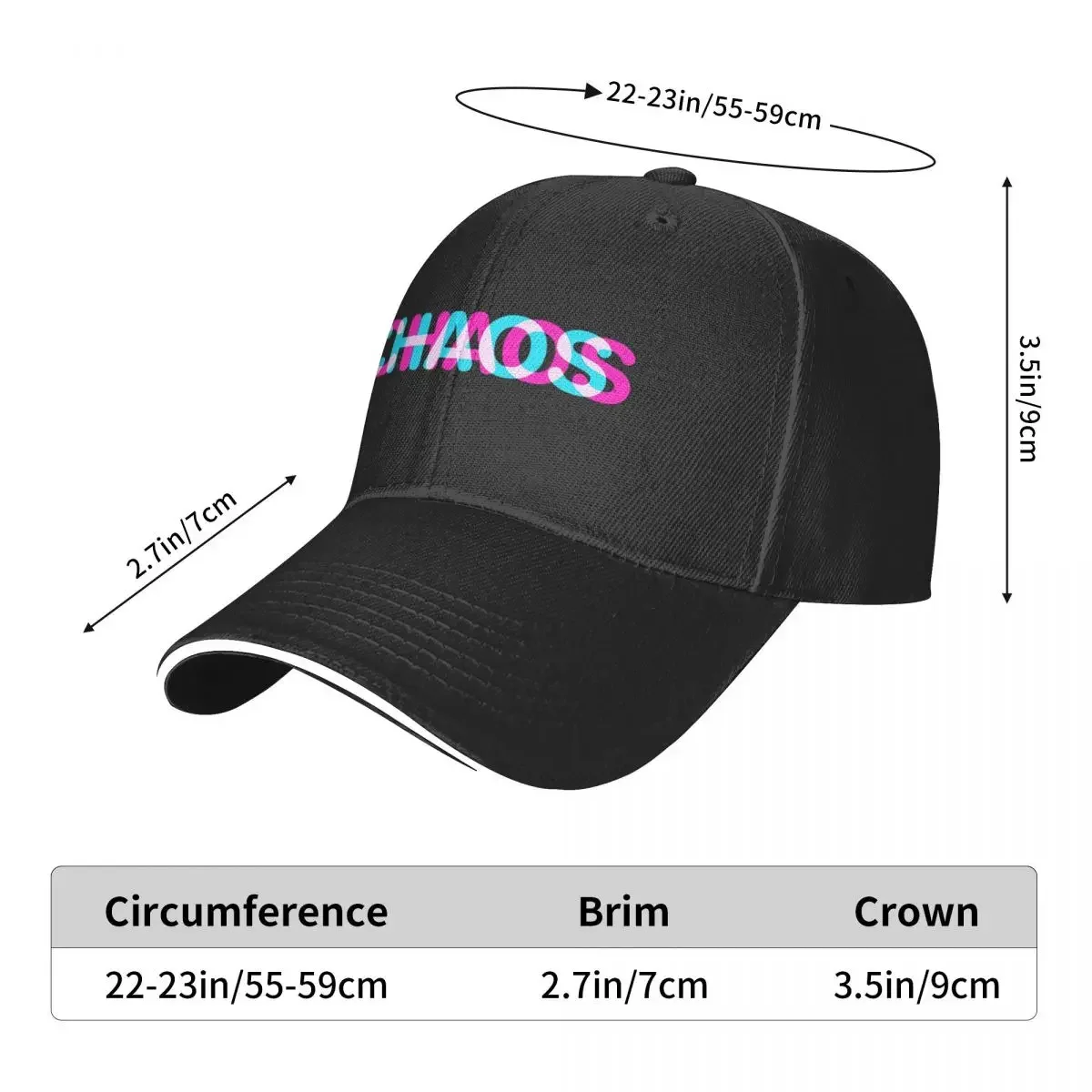 Chaos Cap Fashion Casual Baseball Caps Adjustable Hat Hip Hop Summer Unisex Baseball Hats Customizable Polychromatic