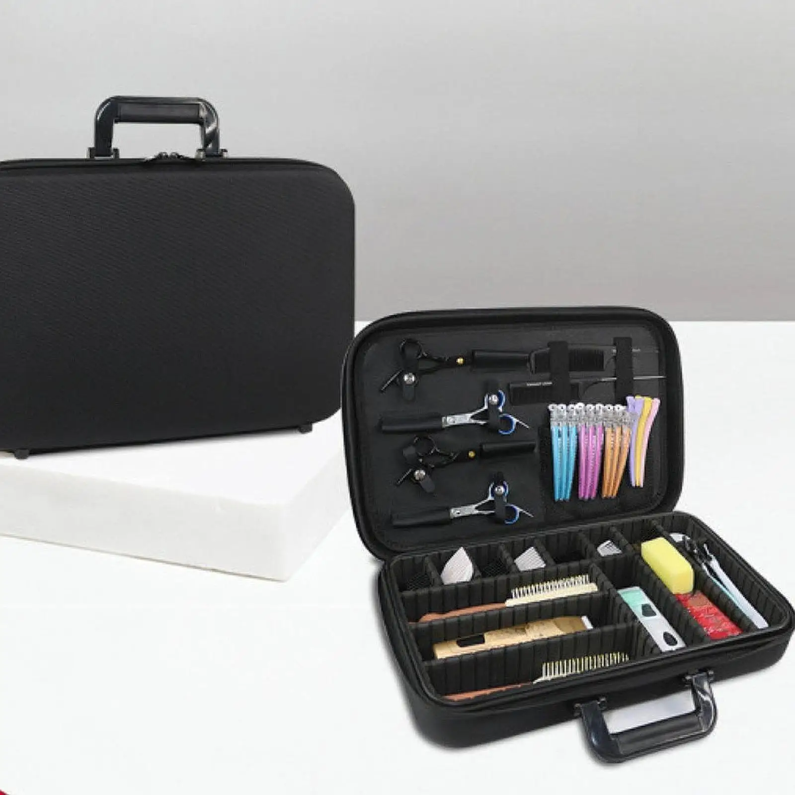 Tas Penata Rambut Partisi Dapat Dilepas Kain Oxford Kotak Tukang Cukur Kapasitas Besar