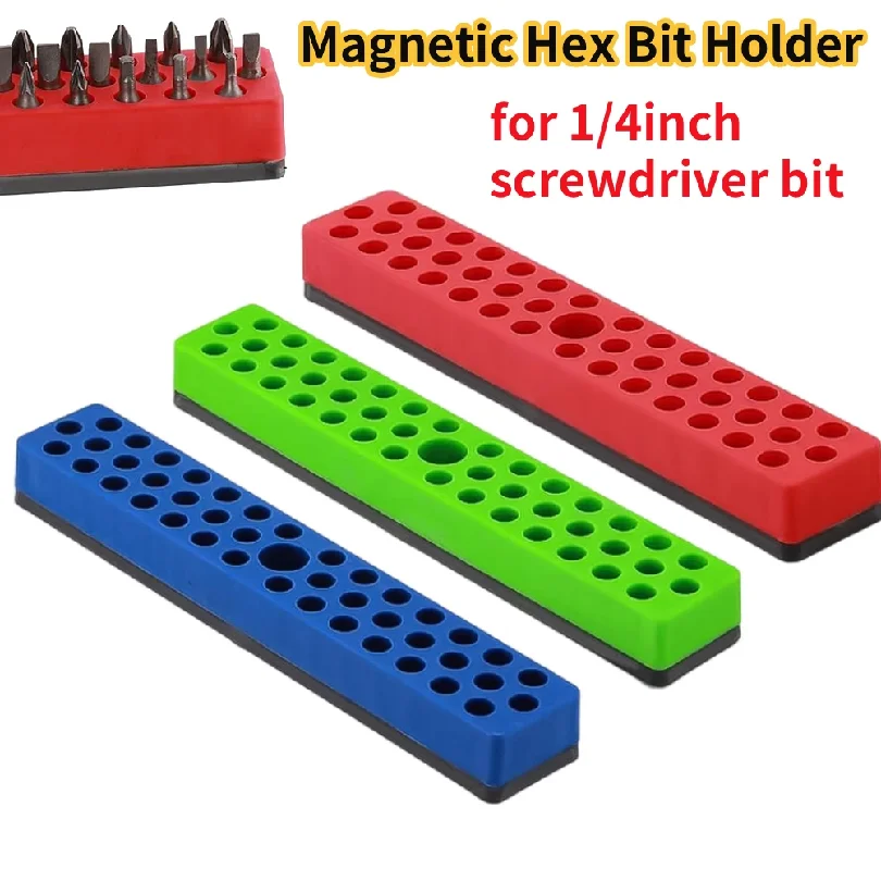 43 Holes Magnetic Hex Bit Holder Organizer For 1/4inch Screwdriver Bit Storage Organizer Toolboxes Drill Bit Storage Box