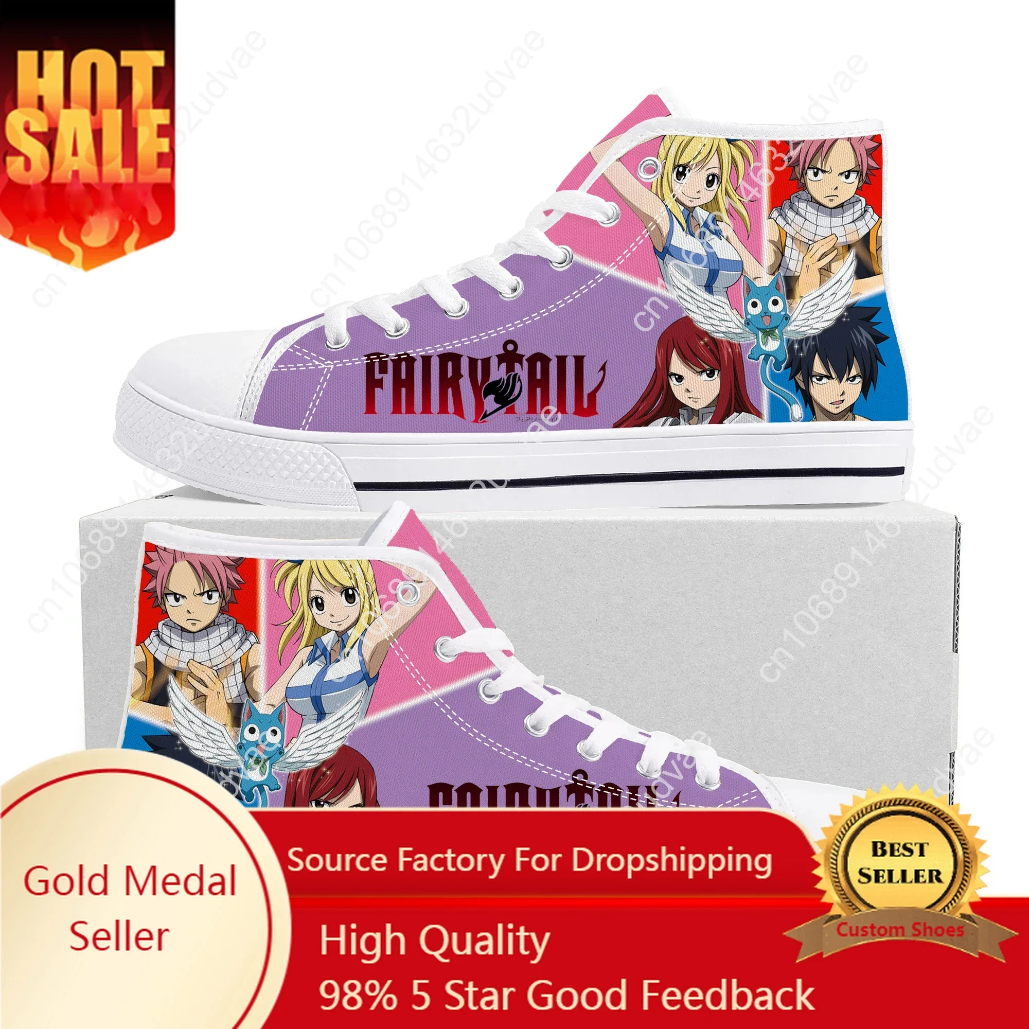 

Anime F-Fairy T-Tail Natsu Dragneel High Top Quality Sneakers Men Women Teenager Canvas Sneaker Casual Couple Shoes Custom Shoe