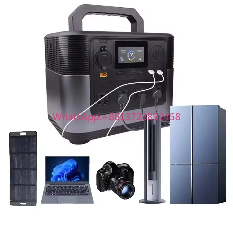 1200W Portable Power Station Backup Lithium Battery 110V 220V Pure Sine Wave AC Outlet Solar Generator for Outdoors Camping
