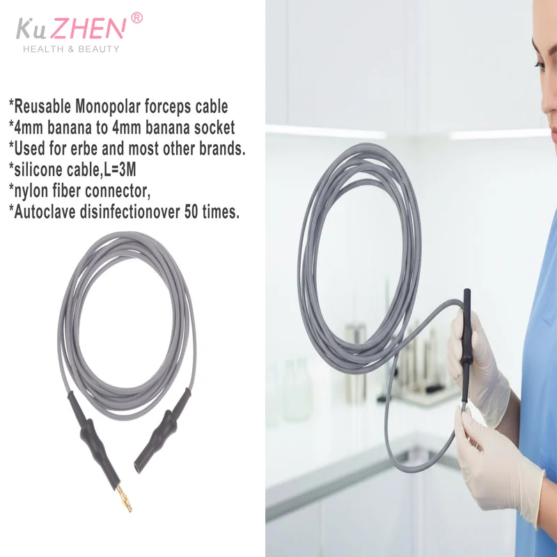 

Silicone nylon fiber 3M ESU-012a Reusable Monopolar Connecting Cable Monopolar Connecting Cable 4mm Banana To 4mm Banana Socket
