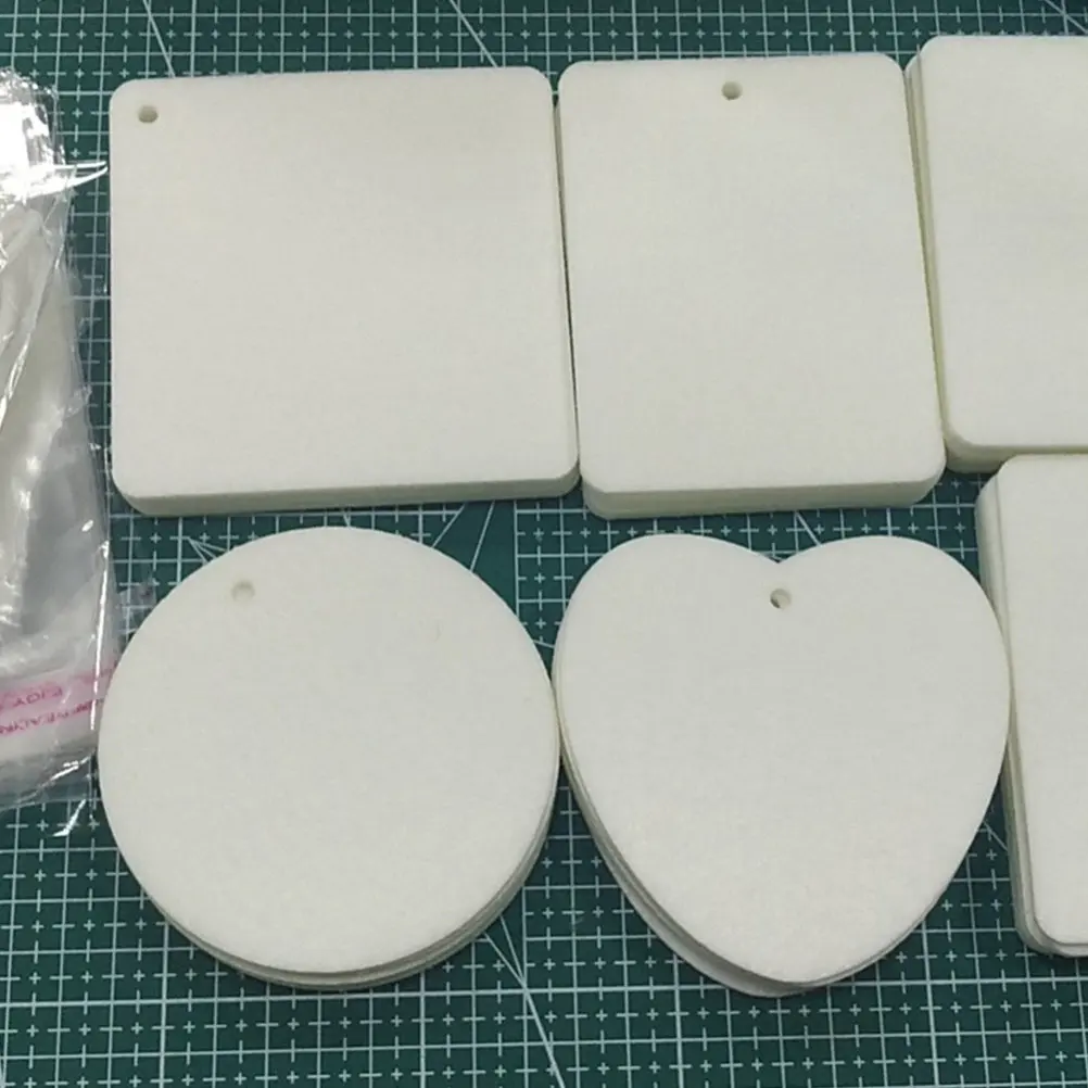 1Set DIY Sublimation Felt Air Freshener Sheet Blank Car Home Decor Heat Press Aroma Scent Pad Replacement Accessory