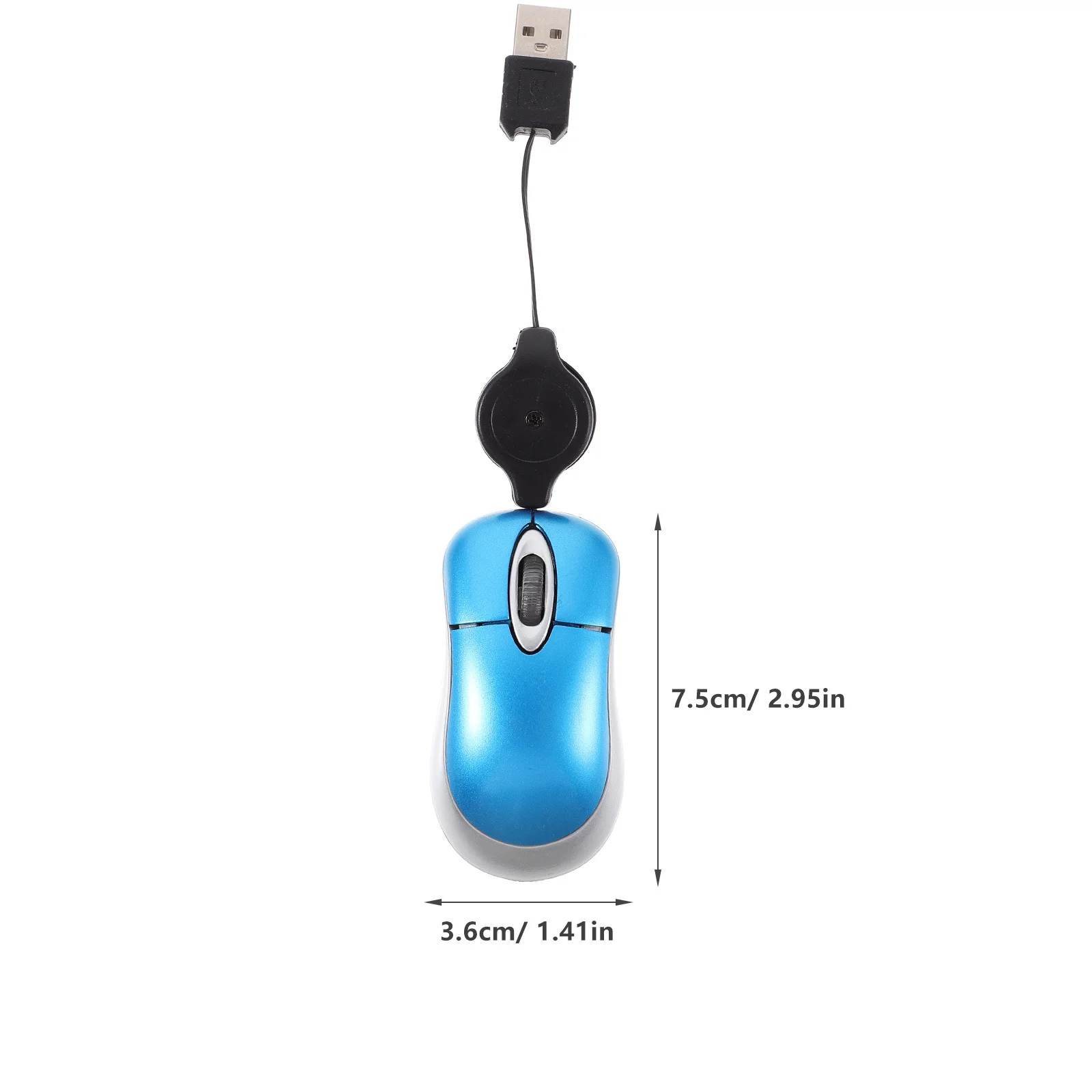 เมาส์ออปติคอลขนาดเล็กกะทัดรัดแบบพับเก็บได้สาย USB ปลั๊กเพลย์สำหรับโน้ตบุ๊คแล็ปท็อปพีซีที่เข้ากันได้กับอุปกรณ์ต่อพ่วงคอมพิวเตอร์