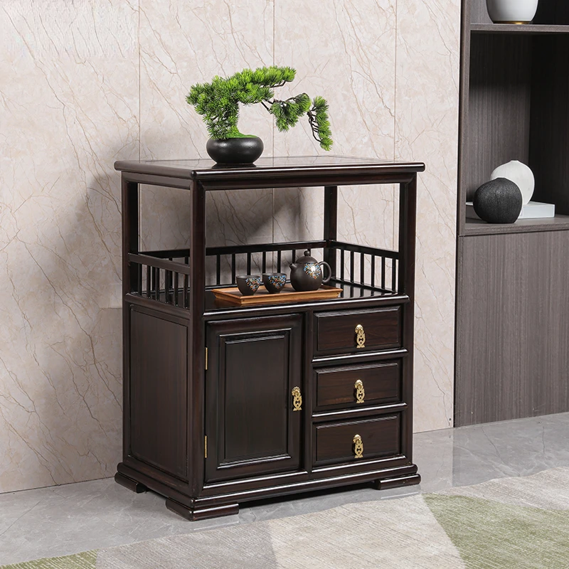 Black sandalwood tea cabinet storage rack