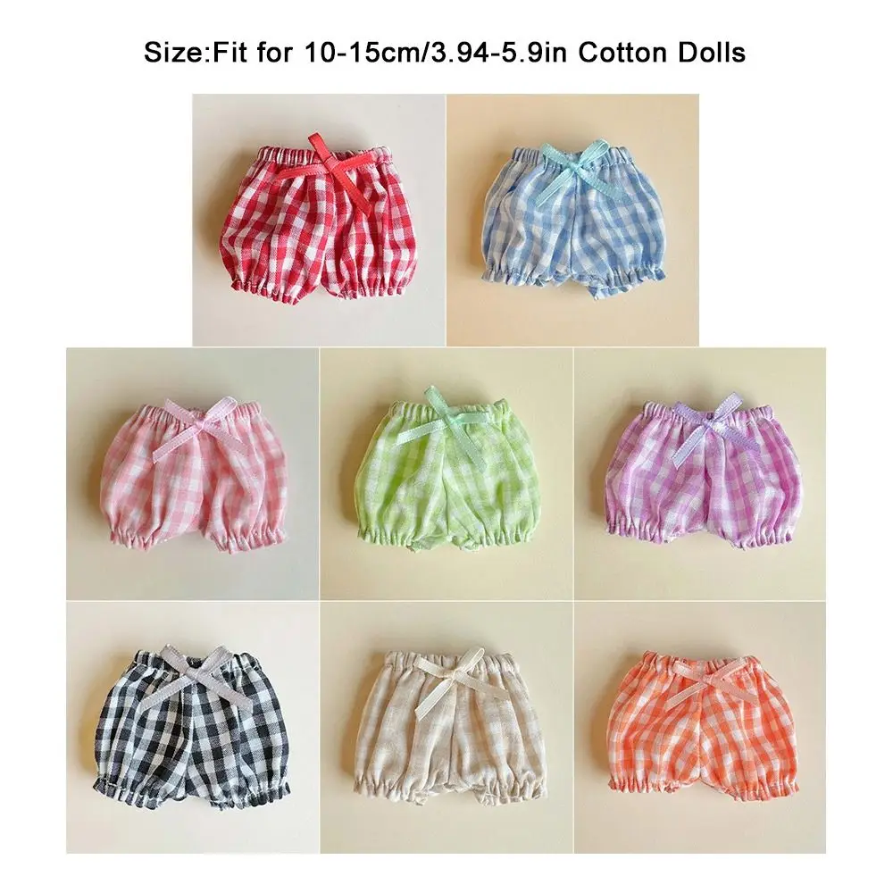 Mini pantalon à carreaux élastique, vêtements en coton beurre, vêtements décontractés, accessoires de vêtements FJDolls, mode, 10-15cm