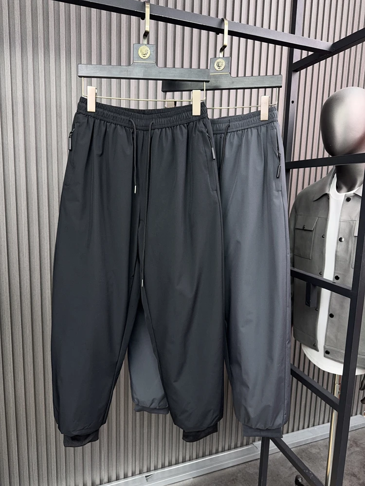 

Svip Heat Retaining Thiened Winter Leisure Pants Men's Slim Fit Tapered Cotton Pants with Fce Inner And Elastic Cuffs