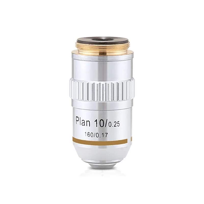Lente de objetivo de Microscopio biológico, lente de objetivo acromático de vidrio de objeto acromático de Plan 195, accesorios de Microscopio profesional, 4X, 10X, 40X, 100X