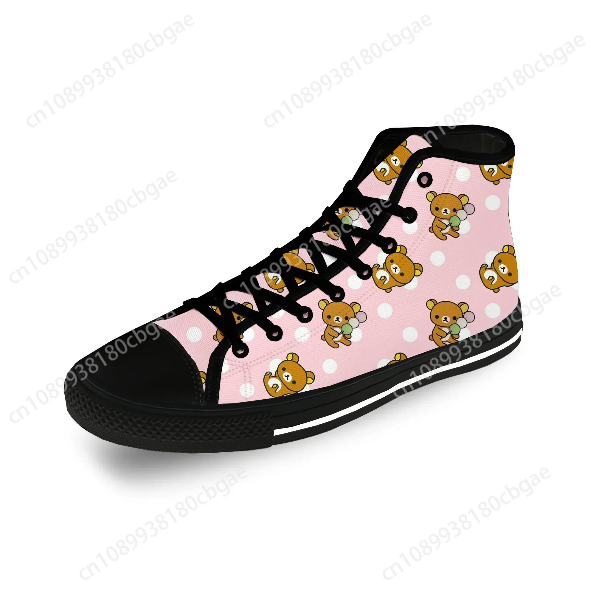 

Cartoon Bear Animal Funny Cute Casual Cloth Fashion 3D Print High Top Canvas Shoes Men Women Lightweight Breathable Sneakers