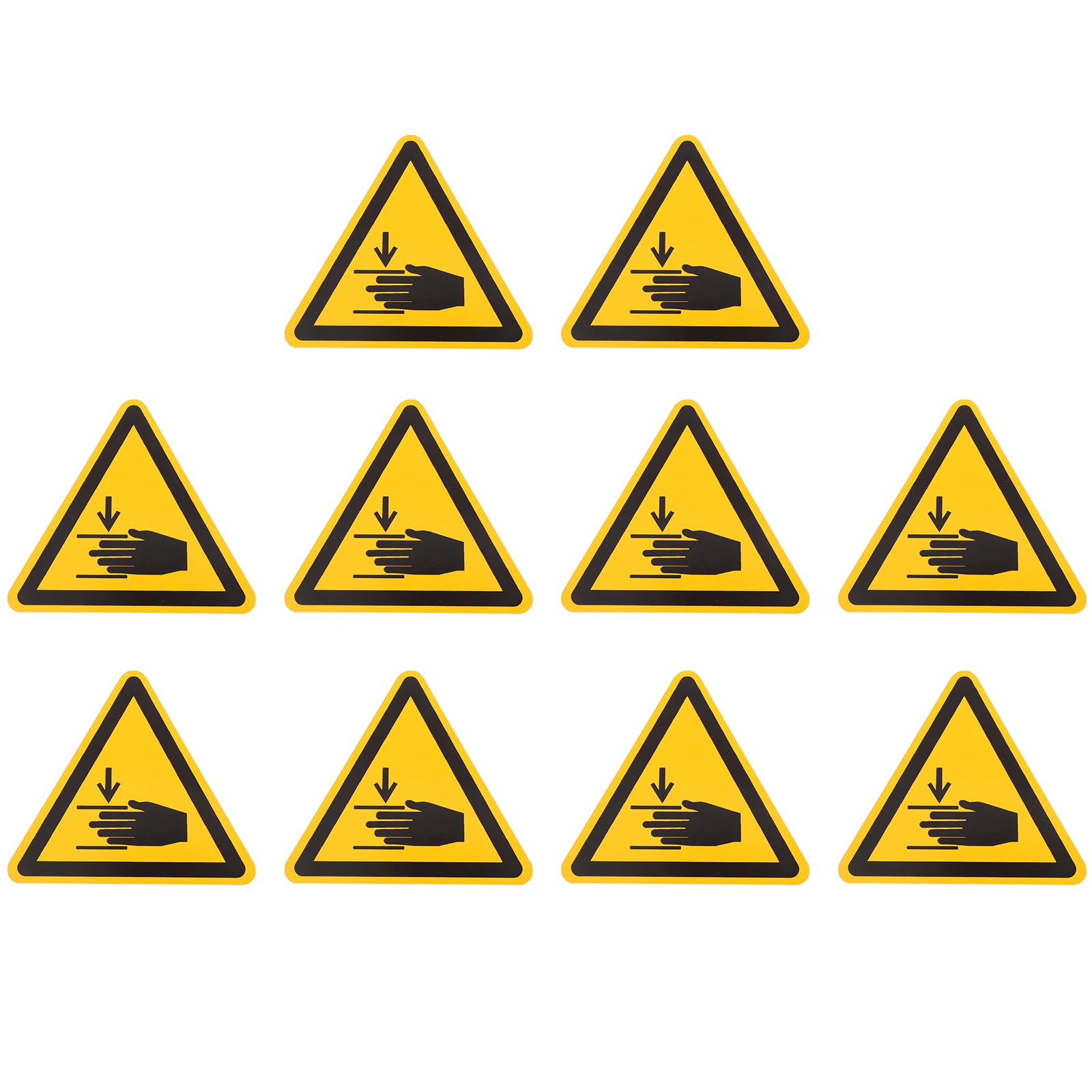 

10 Sheets Warning Label Stickers Safety Signs Cautious Adhesive Decals PVC MultiUse Factory Construction Stations
