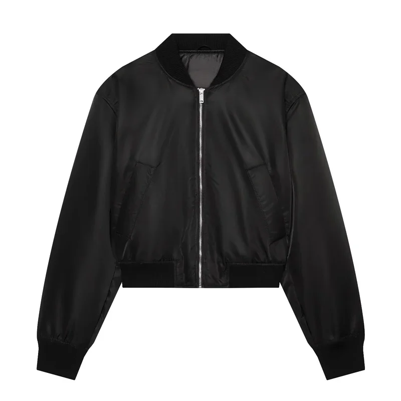 Guobioziy Women's Jacket 2026 Autumn/Winter New Casual Fashion Versatile Long-Sleeve Stand Collar Padded Shoulder Short Jacket