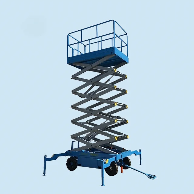 4-15m Mobile Hydraulic Electric Scissor Lift Table Lift Scissor Electric Cargo Lift Platform Wheel Aerial Scissor Work Platform