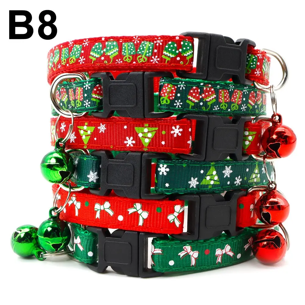 Wholesale 24PCS Christmas Collar Exquisite Festive Dog Neck Strap Fashion Personality Cat Head Covering