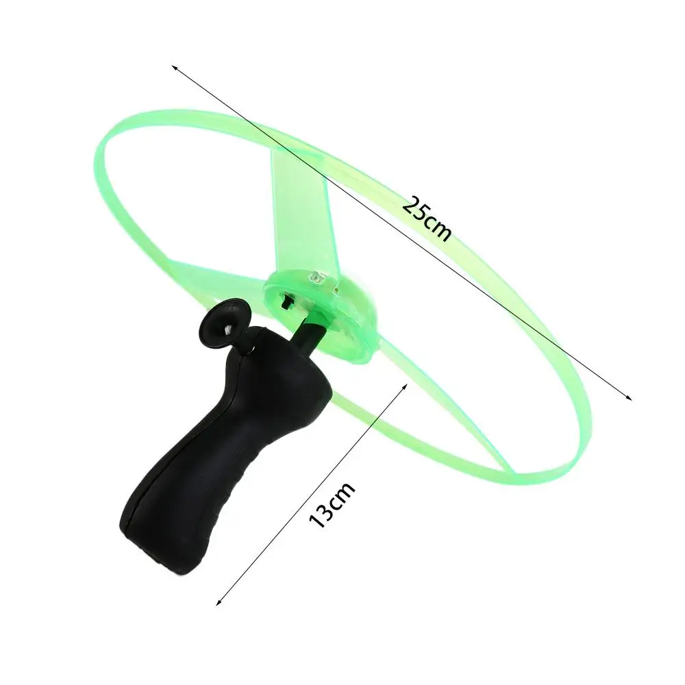 Outdoor Toys LED Light Luminous Helicopter Toys Pull String Flying UFO Spinning Top Propeller Helicopter Toys LED Flying UFO