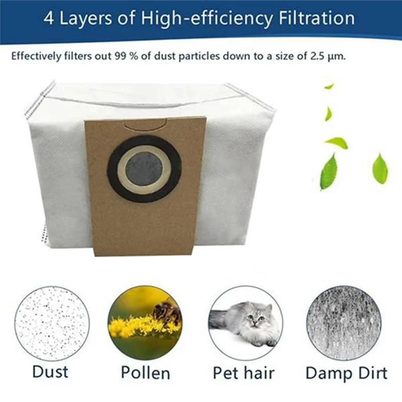 【24H-Sale!】Dust Bag Replacement 12 Pieces For Viomi Alpha 2 Pro V-RVCLMD40B Vacuum Cleaner Accessories Parts